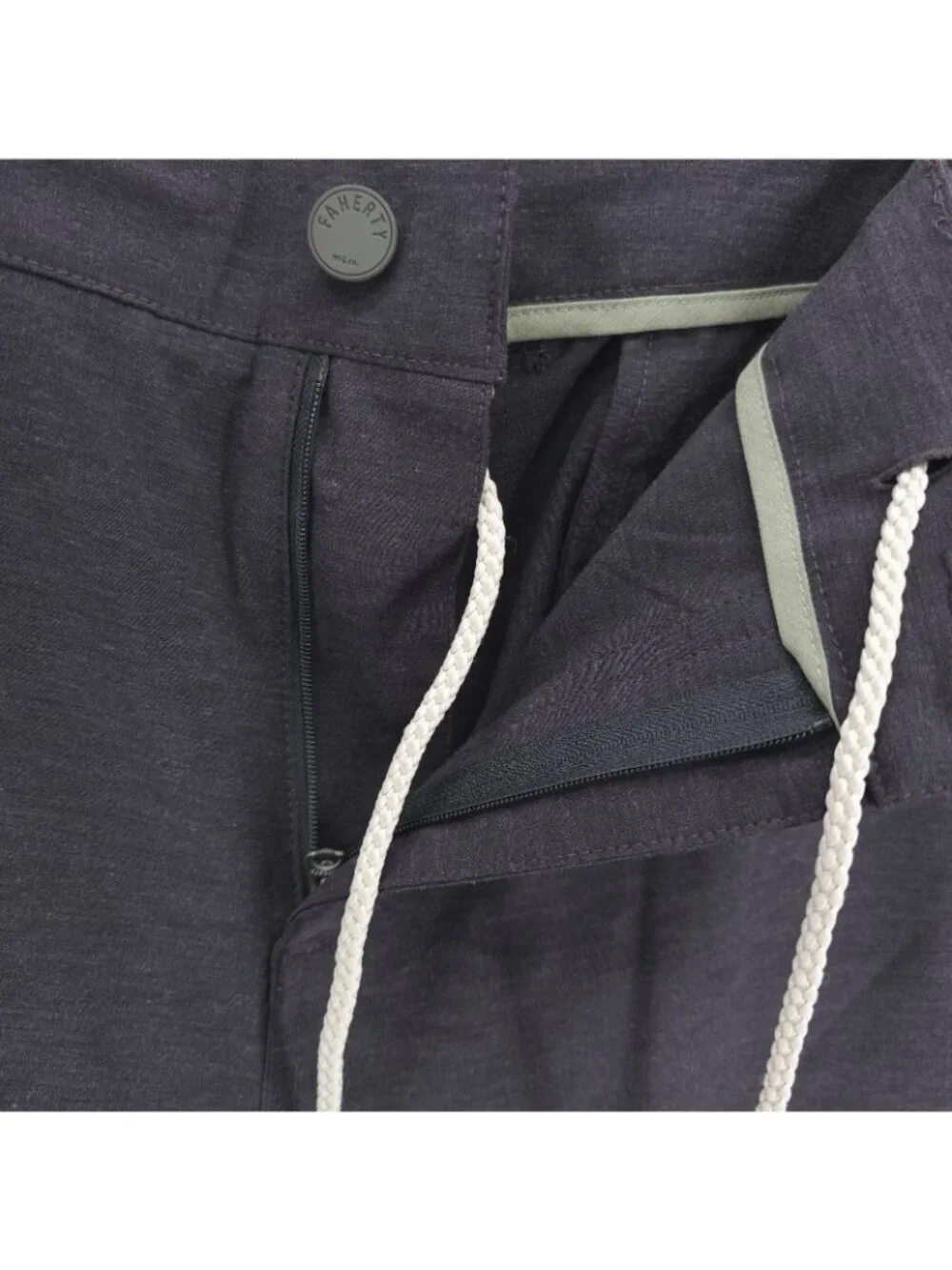 FAHERTY All Day Shorts Charcoal Gray Black Drawstring Stretch Size 38